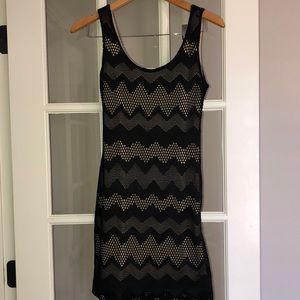 Black and nude sheath cocktail dress size small